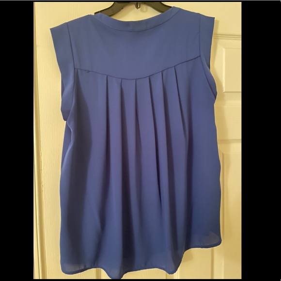 Pleione Medium Blue Top w/ Pleated Back - Picture 4 of 4